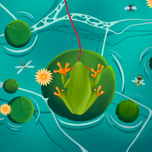 Dive into the whimsical world of 'Hunting Frog,' an addictive, easy-to-play game that's perfect for all ages. Control a voraciously hungry frog with a twist - it's always rotating! Your task is to catch as many insects as possible while avoiding the bees that end your game.